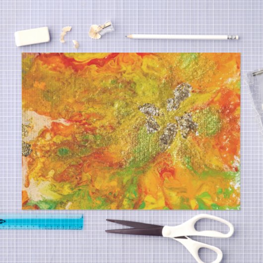 Sommerliche Blume abstrakt Orangengelb Seidenpapier (Handwerk)