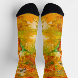Sommerliche Blume abstrakt Orangengelb Socken