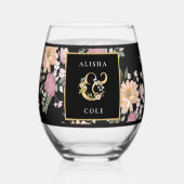 Sommerliche Blume auf der Schwarzen Hochzeit Weinglas Ohne Stiel (Vorderseite)