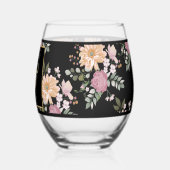 Sommerliche Blume auf der Schwarzen Hochzeit Weinglas Ohne Stiel (Links)