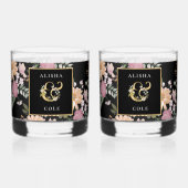 Sommerliche Blume auf der Schwarzen Hochzeit Whiskyglas (Vorderseite)