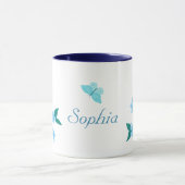 Sommerliche Blume Blauer Schmetterling Blume Tasse (Zentrum)