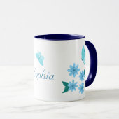 Sommerliche Blume Blauer Schmetterling Blume Tasse (VorderseiteRechts)