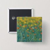Sommerliche Blume (Blumenfeld) (Rote Blume) Button (Vorne & Hinten)
