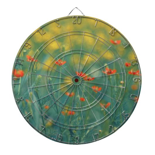 Sommerliche Blume (Blumenfeld) (Rote Blume) Dartscheibe (vorne)