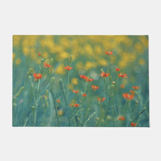 Sommerliche Blume (Blumenfeld) (Rote Blume) Fußmatte (Vorderseite)