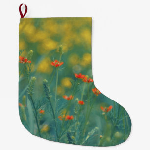 Sommerliche Blume (Blumenfeld) (Rote Blume) Großer Weihnachtsstrumpf