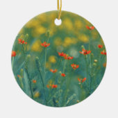 Sommerliche Blume (Blumenfeld) (Rote Blume) Keramik Ornament (Vorne)