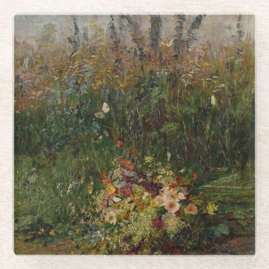 Sommerliche Blume des Feldes Glasuntersetzer (Vorderseite)