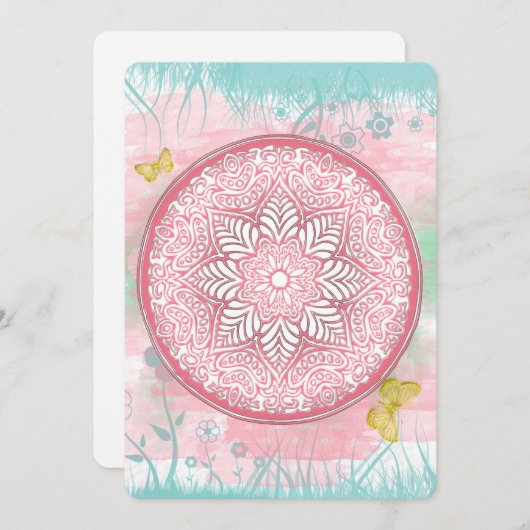 Sommerliche Blume Einladung (Vorne/Hinten)