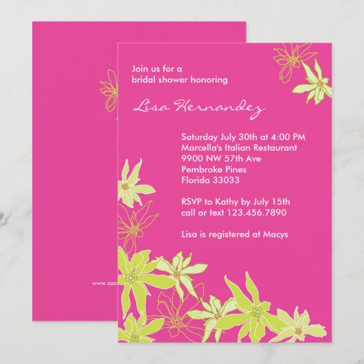 Sommerliche Blume Einladung (Vorne/Hinten)