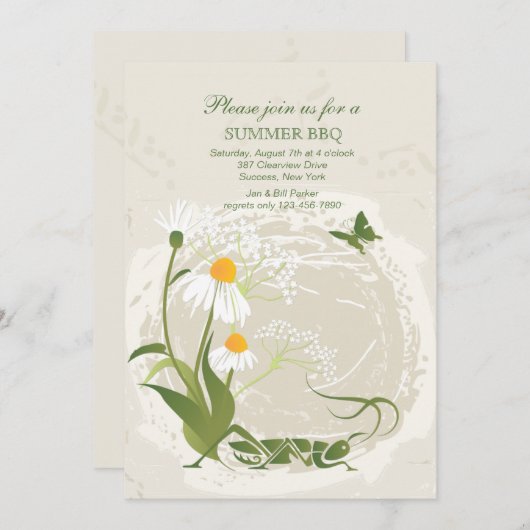 Sommerliche Blume Einladung (Vorne/Hinten)