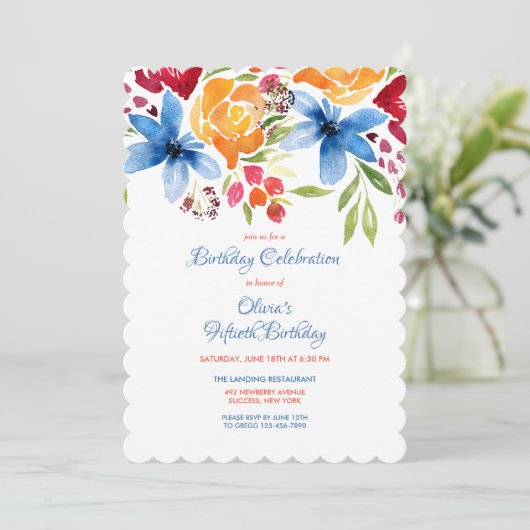 Sommerliche Blume Einladung (Stehend Vorderseite)