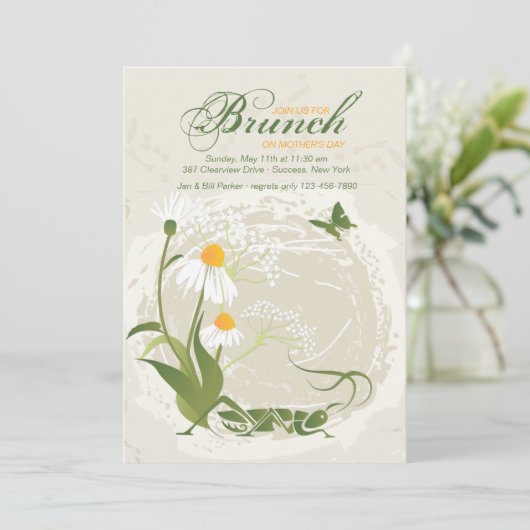 Sommerliche Blume Einladung Muttertag (Stehend Vorderseite)