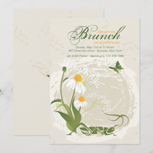 Sommerliche Blume Einladung Muttertag (Vorne/Hinten)