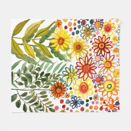 Sommerliche Blume Fleecedecke (Vorderseite (Horizontal))