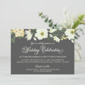 Sommerliche Blume | Gelbe und graue Hochzeit II Einladung (Stehend Vorderseite)