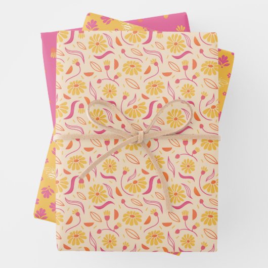 Sommerliche Blume Geschenkpapier Set (Beispiel)