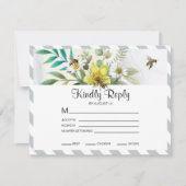 Sommerliche Blume Goldener Rahmen RSVP Karte (Vorderseite)