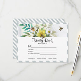 Sommerliche Blume Goldener Rahmen RSVP Karte