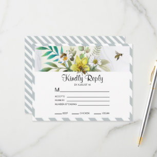 Sommerliche Blume Goldener Rahmen RSVP Karte