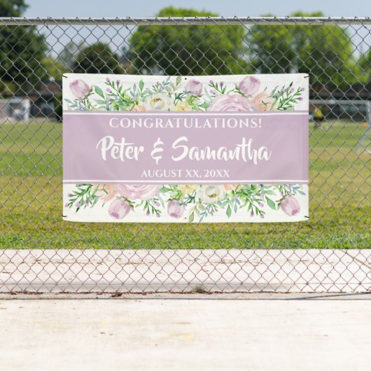 Sommerliche Blume Hochzeit Herzlichen Glückwunsch Banner (Insitu)