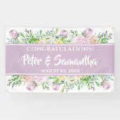 Sommerliche Blume Hochzeit Herzlichen Glückwunsch Banner (Horizontal)