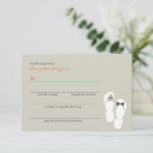 Sommerliche Blume Hochzeit von Bräunungs- und Erdf RSVP Karte (Stehend Vorderseite)