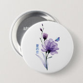 Sommerliche Blume, japanische Kunst Button (Vorne & Hinten)