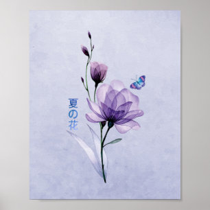 Sommerliche Blume, japanische Kunst Poster