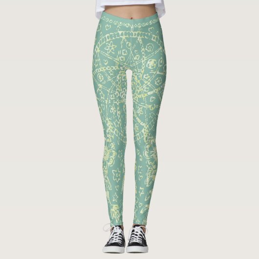Sommerliche Blume Leggings (Vorderseite)