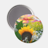 Sommerliche Blume Magnet (Vorderseite/Rückseite)