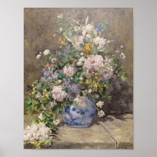 Sommerliche Blume, Öl auf Leinwand. A. Renoir Vint Poster