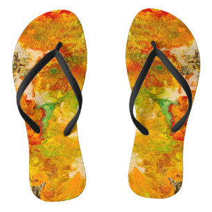 Sommerliche Blume Orange-Gelbe Flip Flops Badesandalen