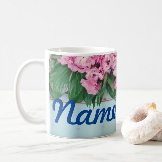 Sommerliche Blume Personalisierte Kaffee Tasse, Cu Kaffeetasse (Mit Donut)