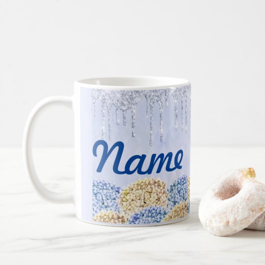 Sommerliche Blume Personalisierte Kaffee Tasse, Cu Kaffeetasse (Mit Donut)