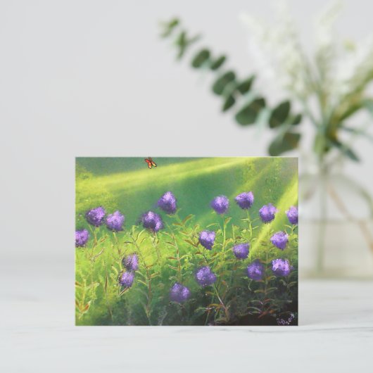 Sommerliche Blume Postkarte (Stehend Vorderseite)