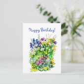 Sommerliche Blume Postkarte (Stehend Vorderseite)