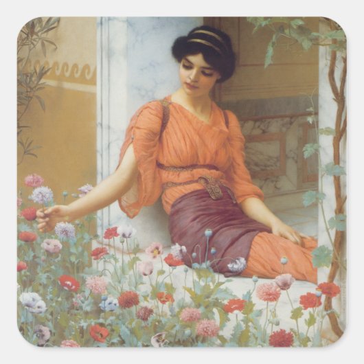 Sommerliche Blume Quadratischer Aufkleber (Vorderseite)