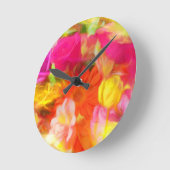 Sommerliche Blume Runde Wanduhr (Winkel)