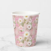 Sommerliche Blume und Gingham-Bogen Pappbecher (Rückseite)