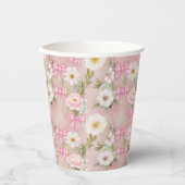 Sommerliche Blume und Gingham-Bogen Pappbecher (Vorderseite)