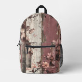Sommerliche Blume und Holz Bedruckter Rucksack (Vorderseite)