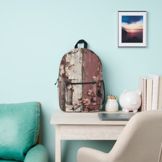 Sommerliche Blume und Holz Bedruckter Rucksack (InSitu)