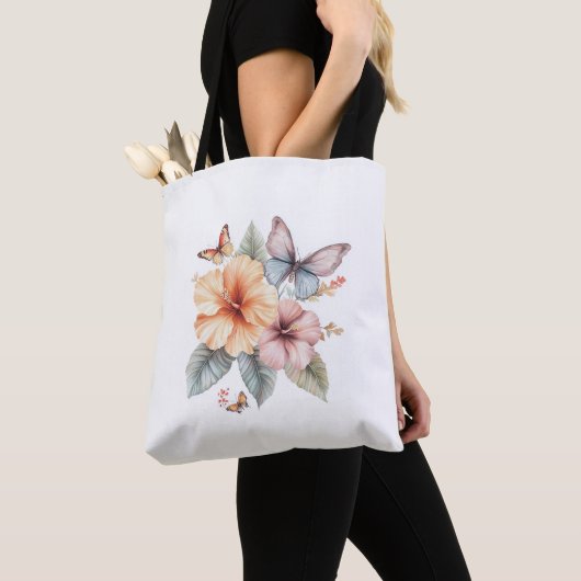 Sommerliche Blume und Schmetterlinge Tasche (Von Nahem)