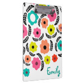 Sommerliche Blume und Schwarzleder Klemmbrett (Rechts)