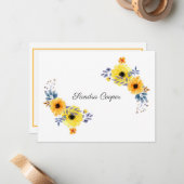 Sommerliche Blume von Ihrem Schreibtisch aus gelb Mitteilungskarte (Vorderseite/Rückseite Beispiel)