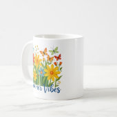 Sommerliche Blumen mit Schmetterlingen Kaffeetasse (Vorderseite Links)