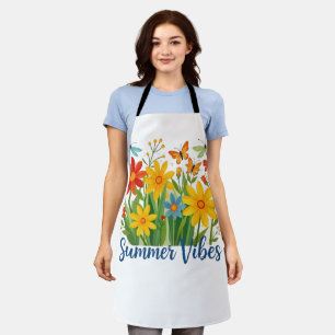 Sommerliche Blumen mit Schmetterlingen Schürze