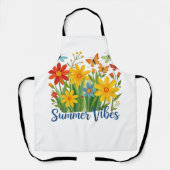Sommerliche Blumen mit Schmetterlingen Schürze (Vorderseite)